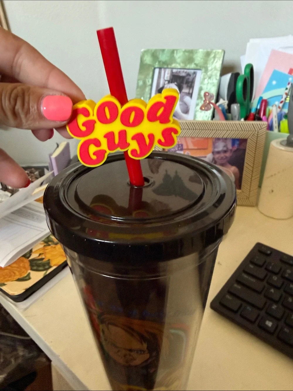 Good Guys Chucky Double-Wall Tumbler with Straw - Black